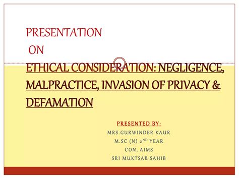 Malpractice And Negligence Ppt