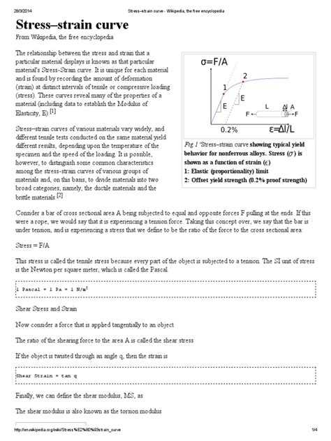 Stress Strain Curve Wikipedia The Free Encyclopedia Pdf Deformation Engineering