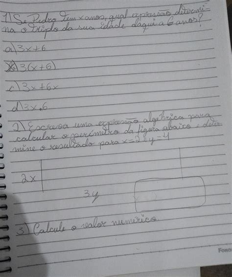 Escreva Uma Expressão Algébrica Para Calcular O Perímetro Da Figura