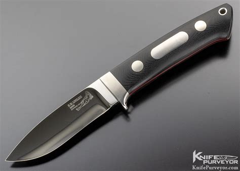 Bob Loveless Custom Knife Double Nude Logo Micarta Drop Point Hunter With Double Escutcheons