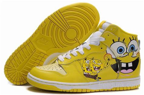 Spongebob Yellow Nikes High Tops Dunks Nike Dunks Nike Shoes Cheap Nike