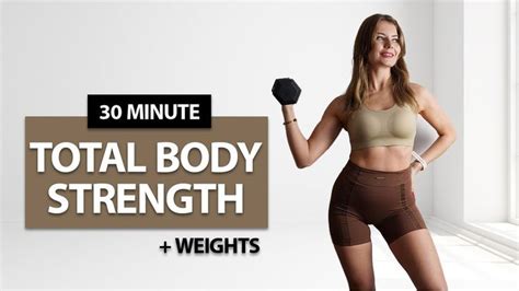 30 Min Total Body Strength Workout With Dumbbells Warm Up Included