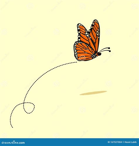 Flying Butterfly Vector Cartoon Stock Vector Illustration Of