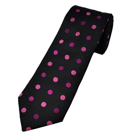 Tresanti Celeste Black Fuchsia Pink Spot Pattern Men S Silk Designer