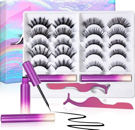 Amazon Magnetic Eyelashes With Eyeliner 10 Pairs 3D Natural Look