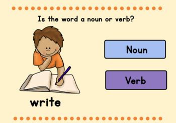 Nouns And Verbs Sort Boom Cards Distance Learning By Marcia Murphy