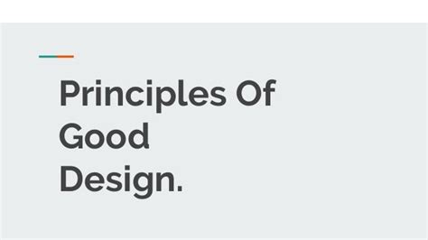 Principles Of Good Design