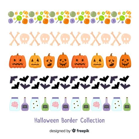 Pack De Bordes Para Halloween Vector Gratis