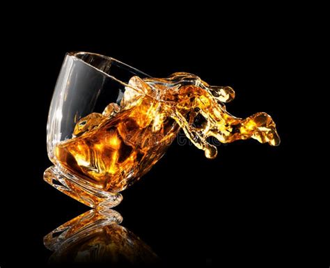 Splash Of Whiskey In Glass Stock Image Image Of Isolated