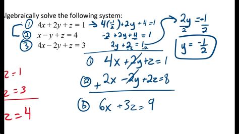 System Of Equations With Three Variables