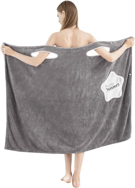 Off Shoulder Wearable Bath Towel Wrap Women Luxury