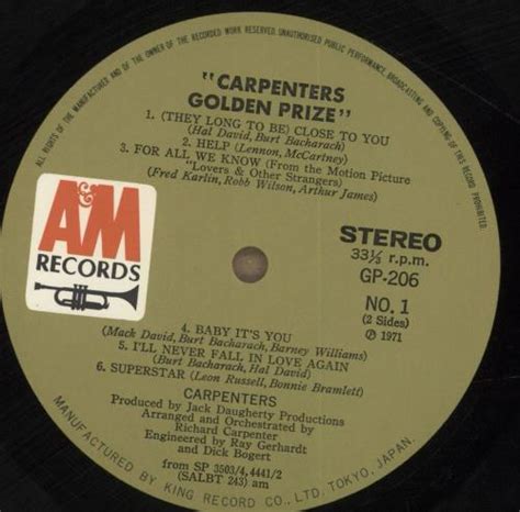 Carpenters Golden Prize Double Obi Japanese Vinyl Lp Album Lp Record 699901