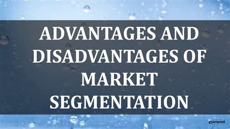 Advantages And Disadvantages Of Market Segmentation Youtube