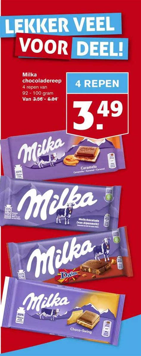 Milka Chocoladereep Aanbieding Bij Hoogvliet Folders Nl