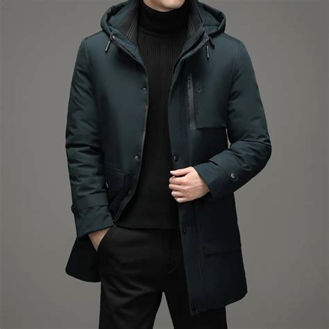 Chaqueta Larga Con Capucha Para Hombre Abrigo T Rmico Grueso Parka