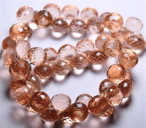 Inch Strand Morganite Color Hydro Quartz Side Drilled Etsy