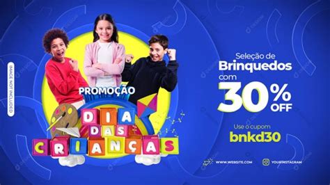 Promoção Dia Das Crianças 30 Desconto Social Media PSD Editável