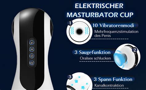 Elektrischer Masturbator Cup 10 Vibratoren Mit 3 Stufen Saugen Spann