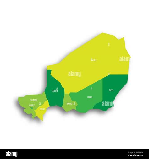 Niger Political Map Of Administrative Divisions Stock Vector Image