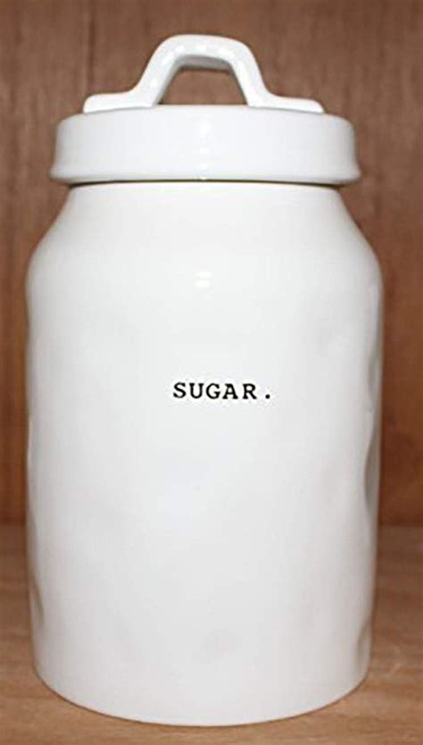 Amazon Rae Dunn Sugar In Typeset Letters Canister Food Storage