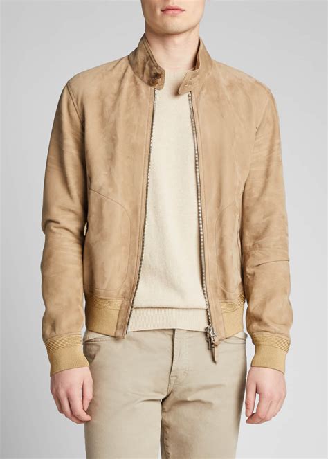 TOM FORD Men S Lamb Suede Harrington Jacket Bergdorf Goodman