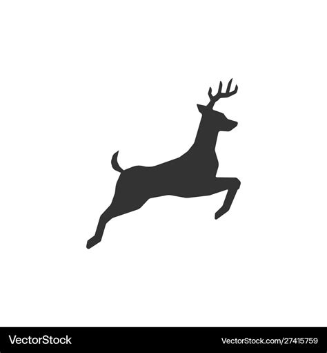 Jumping Deer Sign Royalty Free Vector Image Vectorstock