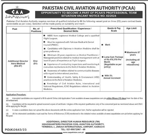 Pakistan Civil Aviation Authority Pcaa Karachi Jobs Job