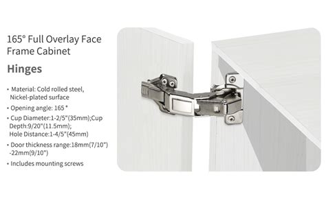 2 Pack 165 Degree Soft Close Kitchen Cabinet Door Hinges Face Frame