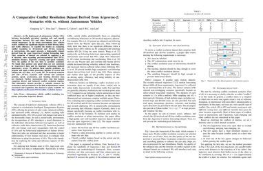 A Conflict Resolution Dataset Derived From Argoverse Analysis Of The