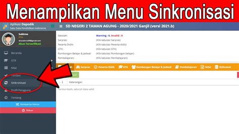 Cara Mengatasi Menu Sinkronisasi Tidak Muncul Di Akun Kepala Sekolah