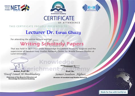 Pdf Certificate For Lecturer Dr For Certificate Of Writing Scho