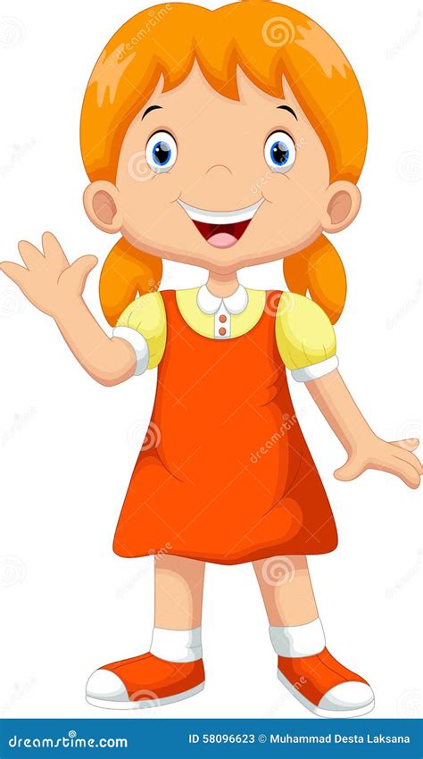 Cute Girl Cartoon Stock Illustration Image 58096623