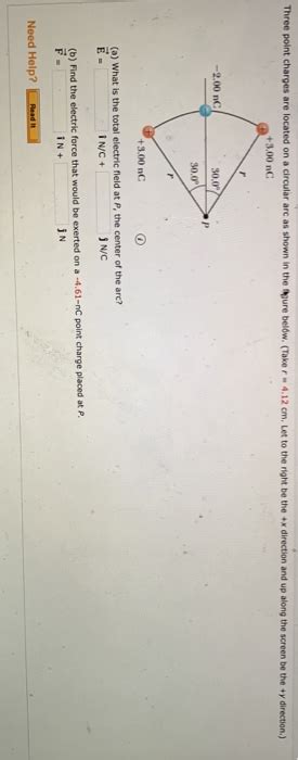 Solved Three Point Charges Are Located On A Circular Arc As Chegg