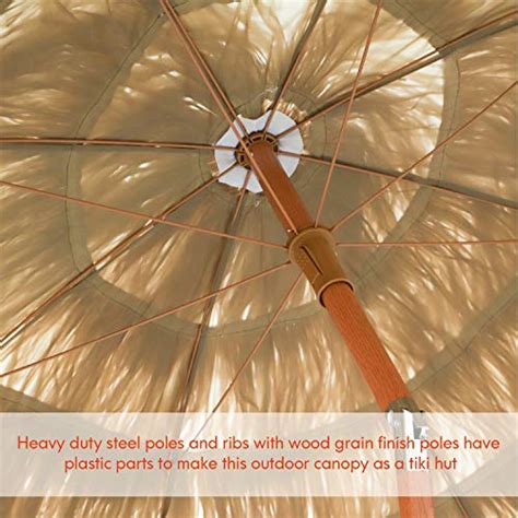 Aoxun Thatch Patio Tiki Umbrella With Tilt Tropical Palapa