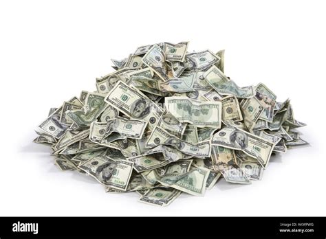 Pile of US money cut out on white background Stock Photo: 15082443 - Alamy 
