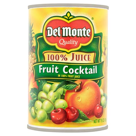 Del Monte 100 Juice Fruit Cocktail 15 Oz