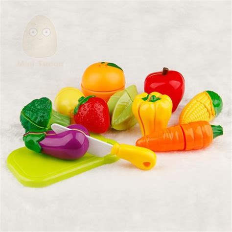 Jouets Fruits Miniatures En Plastique 12 Pièces Légumes Coupés Jouets