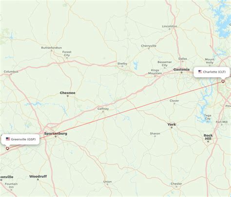 All Flight Routes From Greenville To Charlotte Gsp To Clt Flight Routes