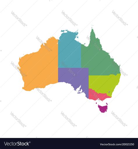 Map In Colors Of Australia Royalty Free Vector Image Off