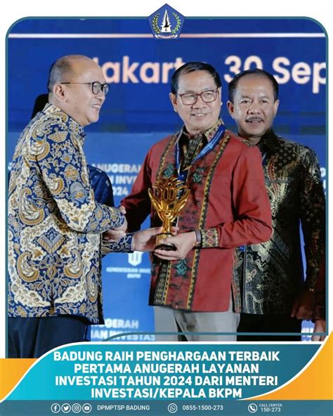 DPMPTSP Berita BADUNG RAIH PENGHARGAAN TERBAIK PERTAMA ANUGERAH