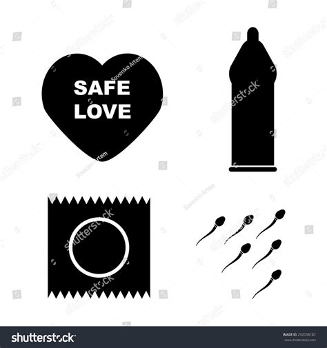 Safe Sex Love Icons Condom Package Stock Vector Royalty Free 292038182 Shutterstock