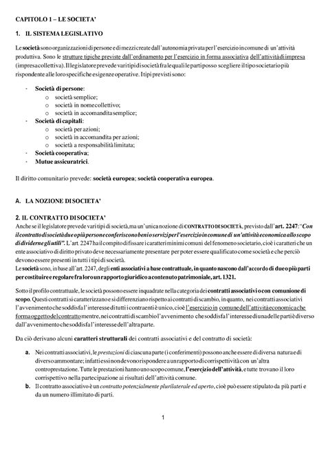 Diritto Commerciale Progredito Capitolo Le Societa Il