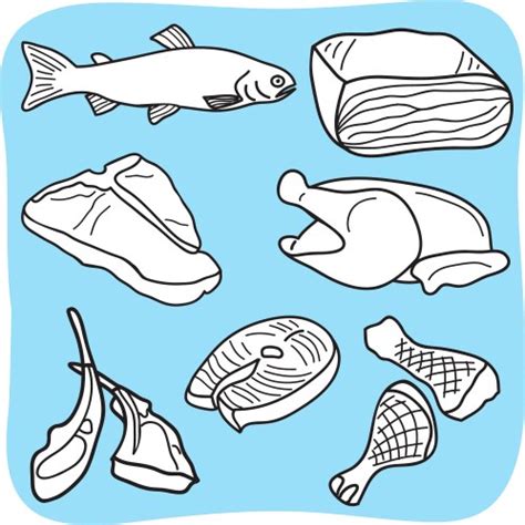 Meat and fish department isolated cartoon Vector Image