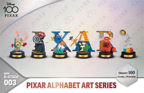 Disney100: Pixar Alphabet Art Series Set Celebrates Characters from 5 Beloved Films