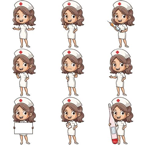 Cartoon Nurse Clipart Vector Collection - FriendlyStock