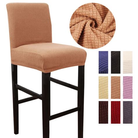 Stretch Jacquard Fabric Counter Stool Chair Covers Pub Bar Barstool Slipcover Ebay