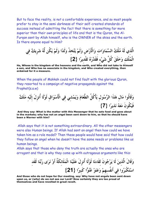 Solution Quran Alkareem Surah Al Furqan With English Translation