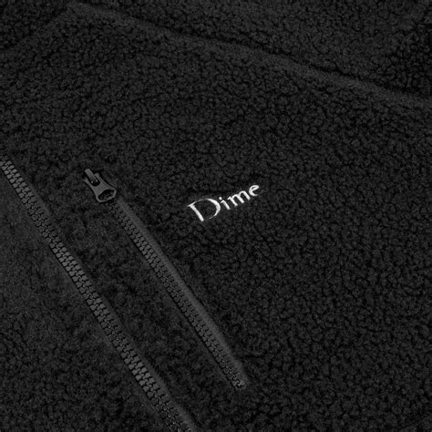 Dime Polar Fleece Sherpa Zip Black Ninetimes Skateshop