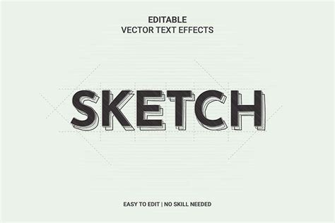 Editable Vector Sketch Text Effect Design Cuts