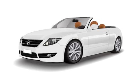 Coche Convertible Blanco Aislado En Vector Blanco Vector Gratis